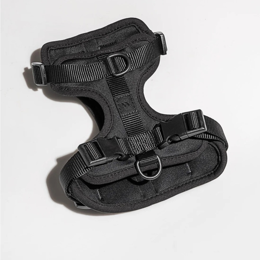 New Wild One Adjustable Cushioned Dog Harness, Black , Large